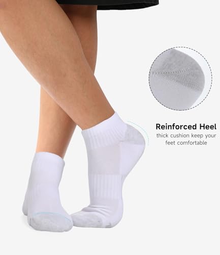 BAMBOO COOL Men's Ankle Socks Athletic Low Cut Cushioned Moisture Wicking, Running Socks Arch Support Breathable, 6 Pack