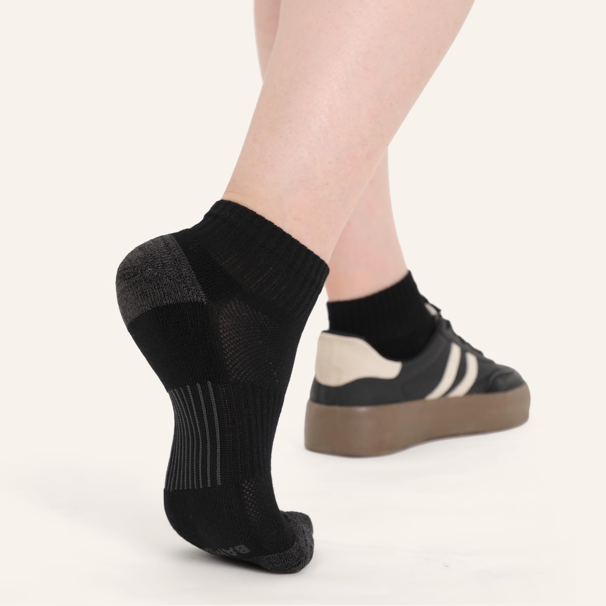BAMBOO COOL Athletic Ankle Socks Womens Anti-Odor Socks Moisture-Wicking Running Cushioned Anti-Blister 5/6 Pairs