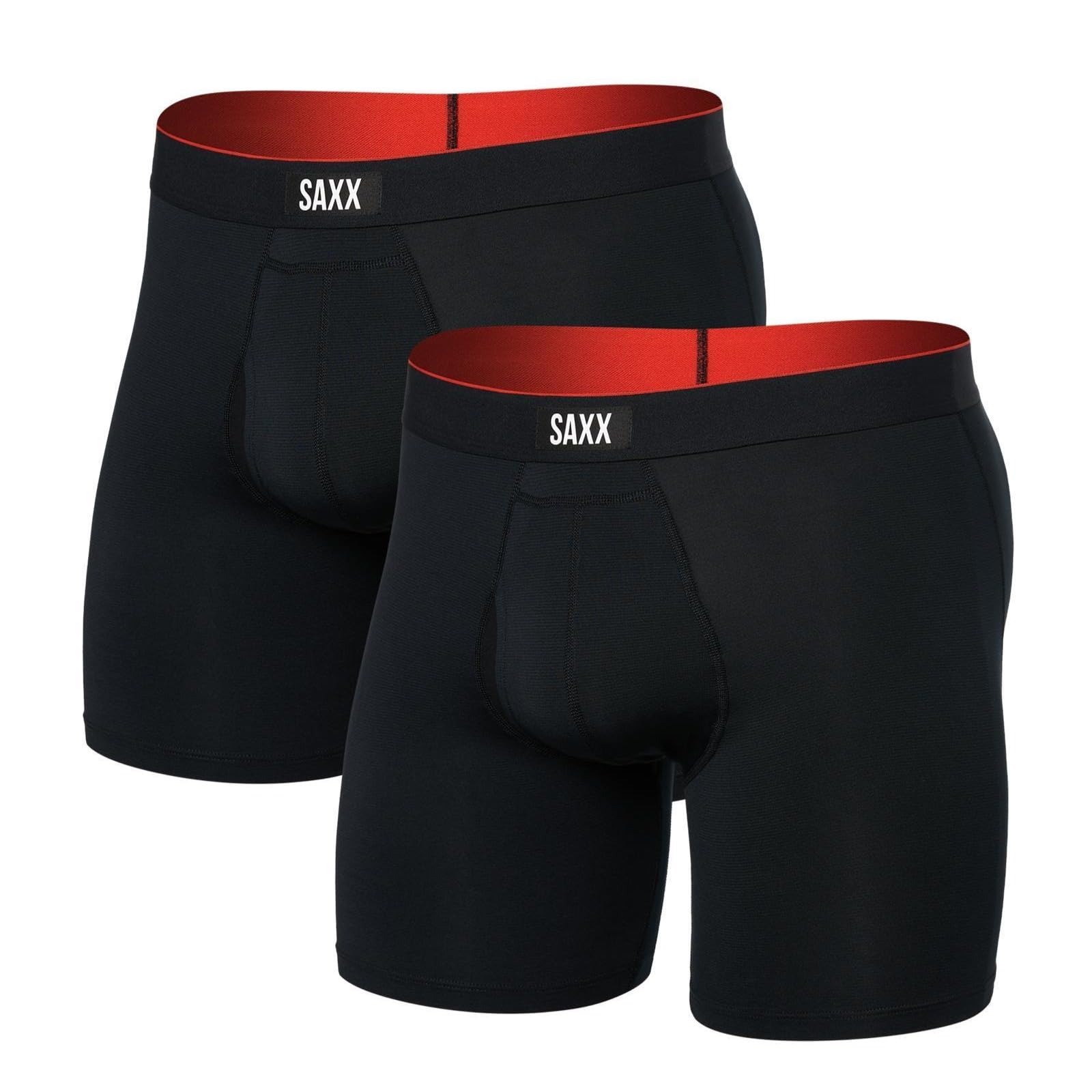 SAXX Underwear Co. Men's Multi-Sport Mesh Boxer Brief Fly 2 Pack