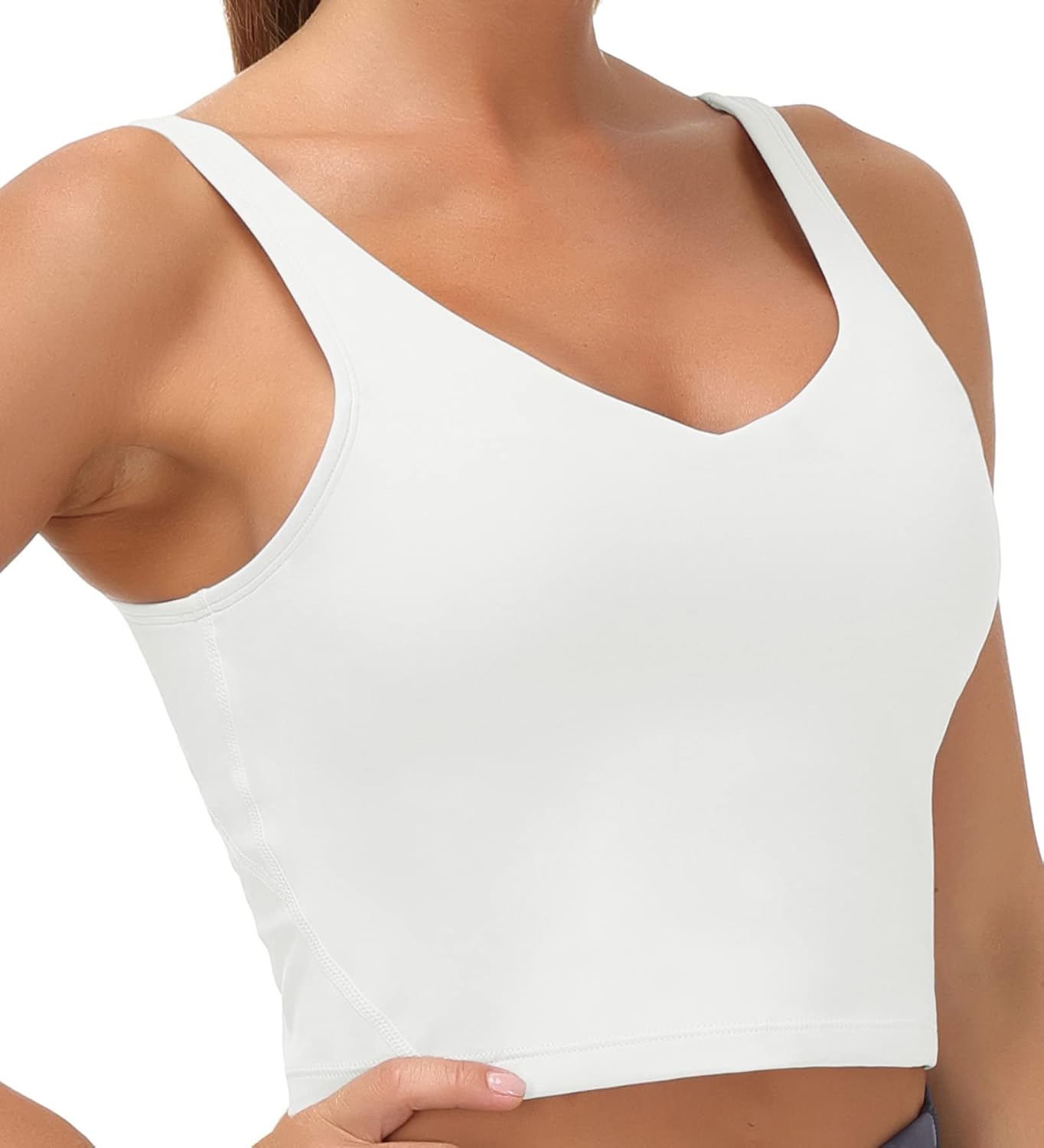 THE GYM PEOPLE Womens' Sports Bra Longline Wirefree Padded with Medium Support