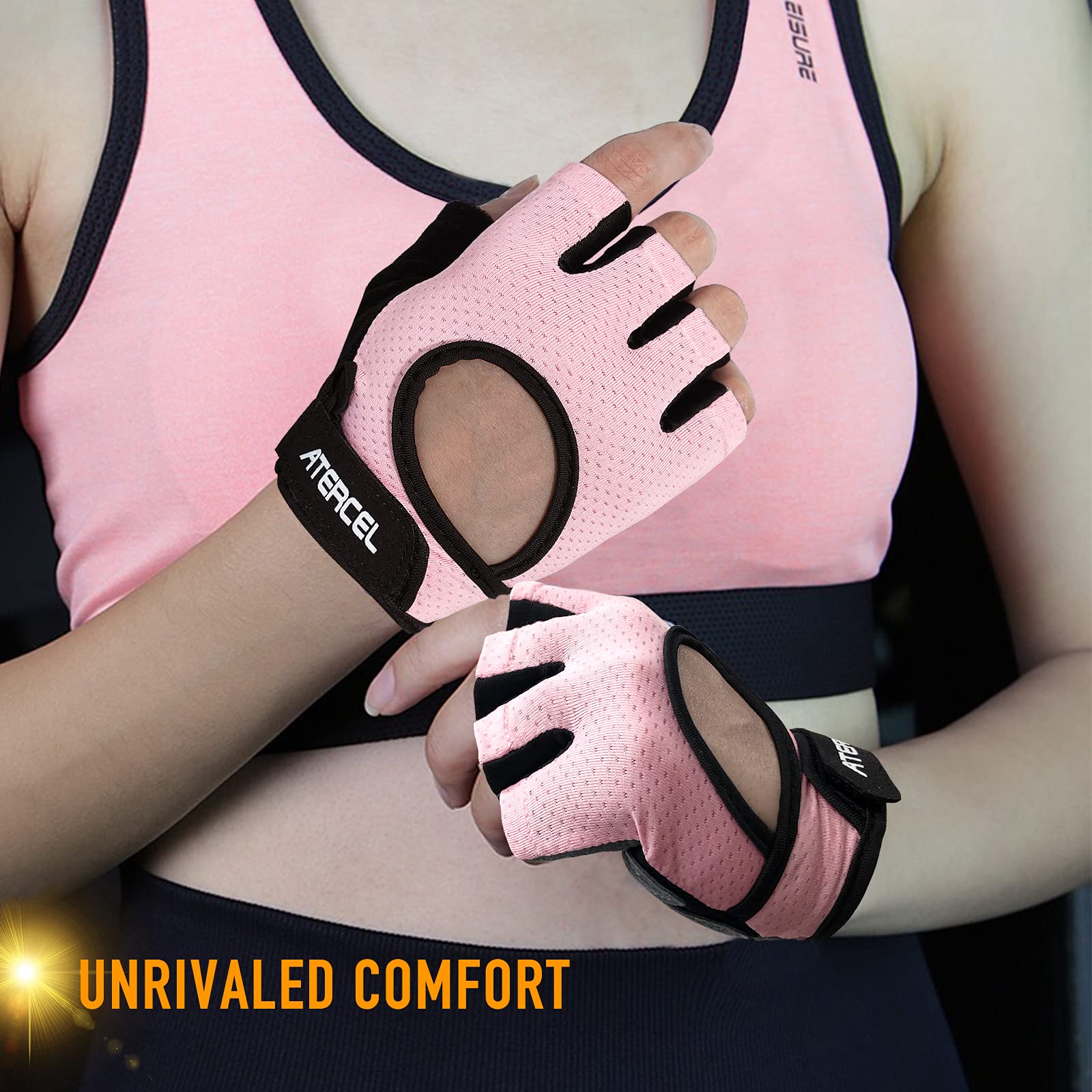 ATERCEL Weight Lifting Gloves Full Palm Protection, Workout Gloves for Gym, Cycling, Exercise, Breathable, Super Lightweight for Mens and Women