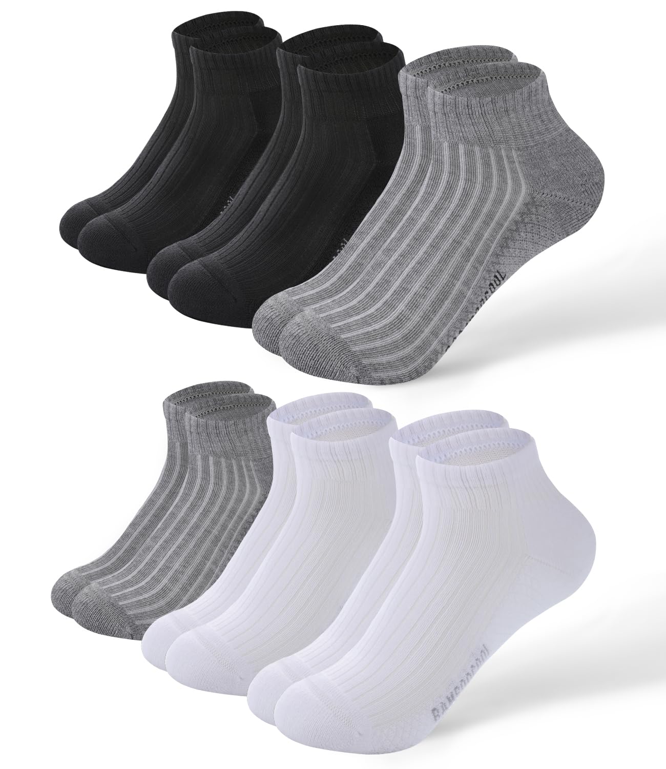 BAMBOO COOL Womens Ankle Socks, Odor-Resistant Bamboo Low Cut Socks, Moisture-Wicking Cushioned Anti-Blister Athletic Socks