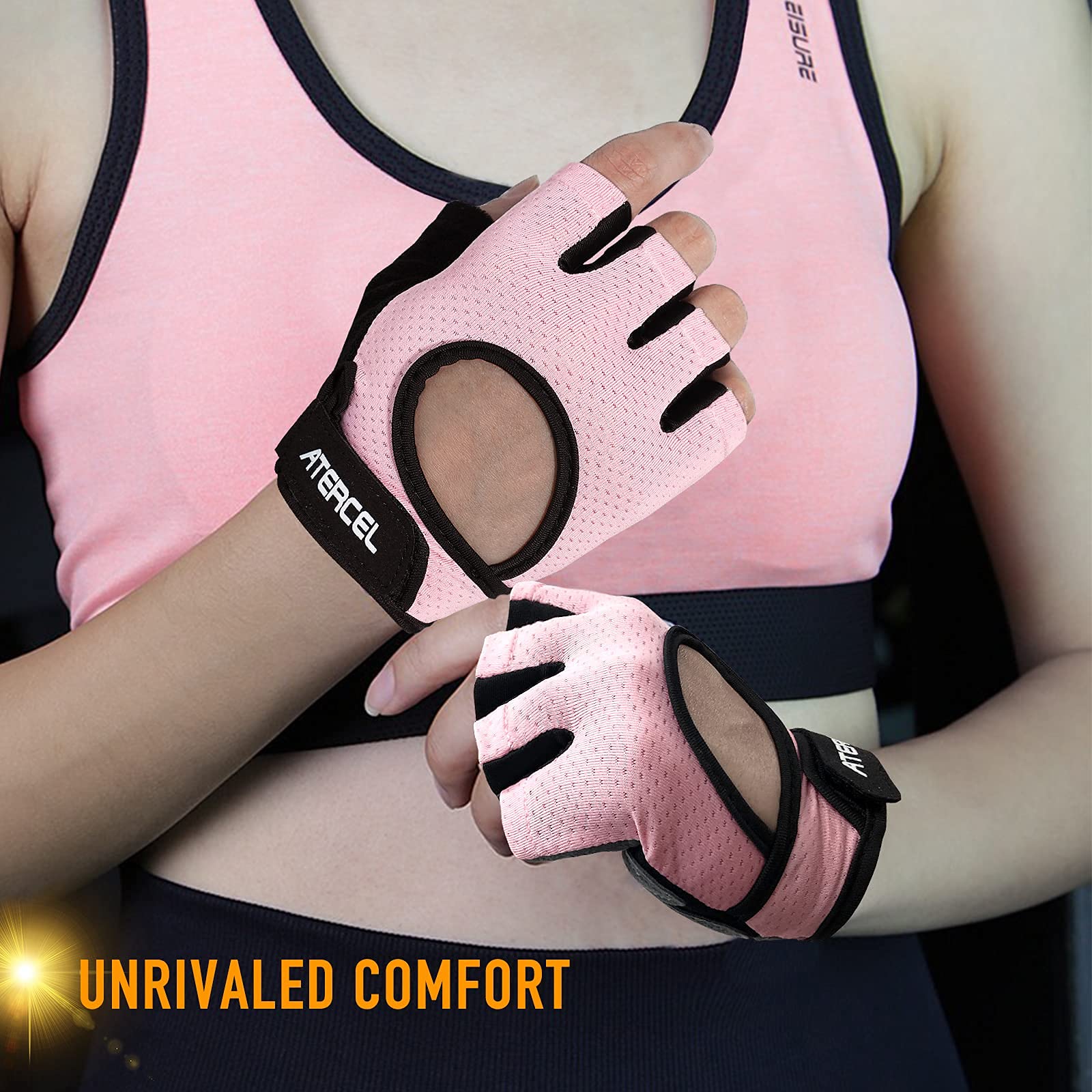 ATERCEL Weight Lifting Gloves Full Palm Protection, Workout Gloves for Gym, Cycling, Exercise, Breathable, Super Lightweight for Mens and Women
