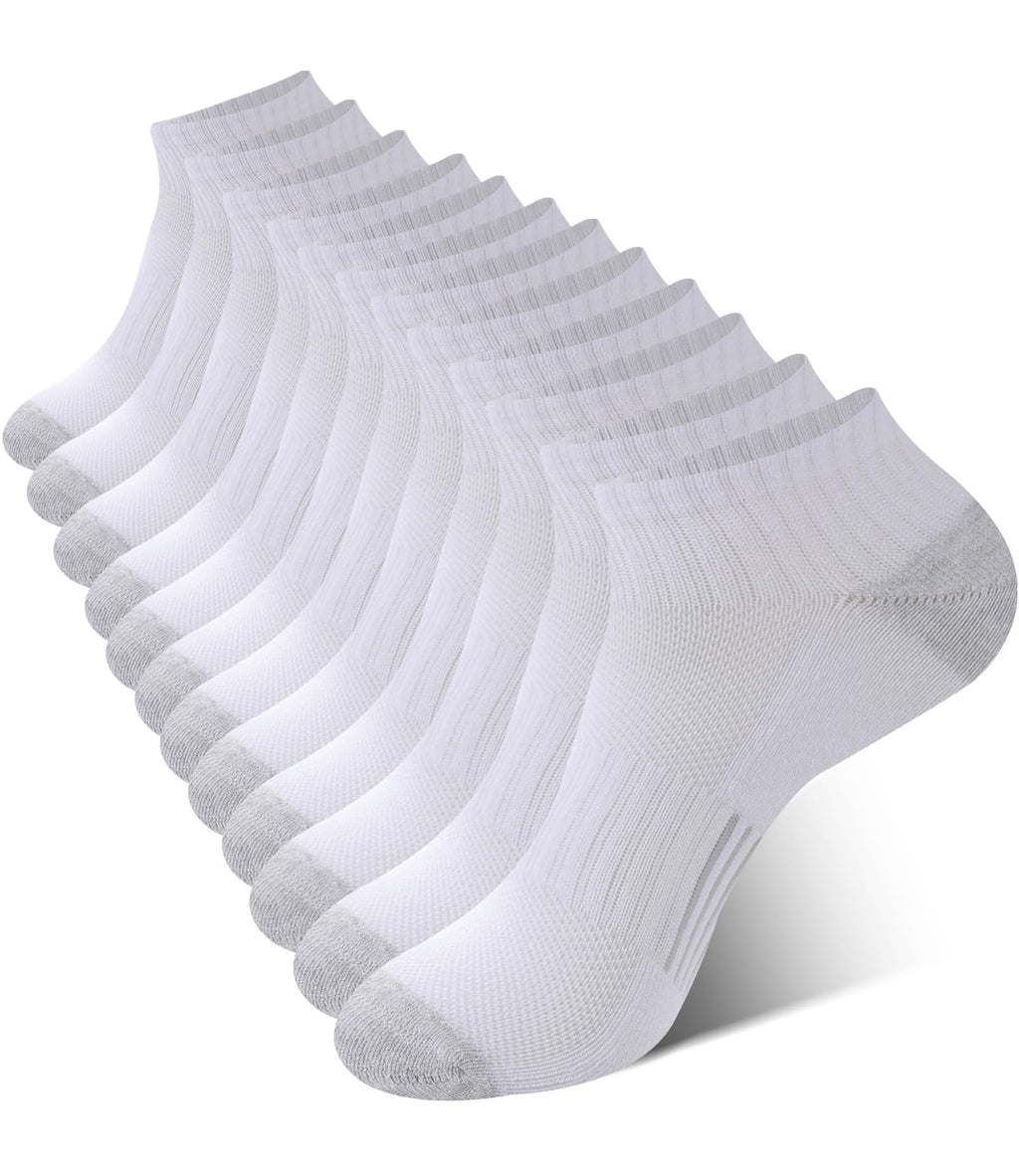 BAMBOO COOL Men's Ankle Socks Athletic Low Cut Cushioned Moisture Wicking, Running Socks Arch Support Breathable, 6 Pack