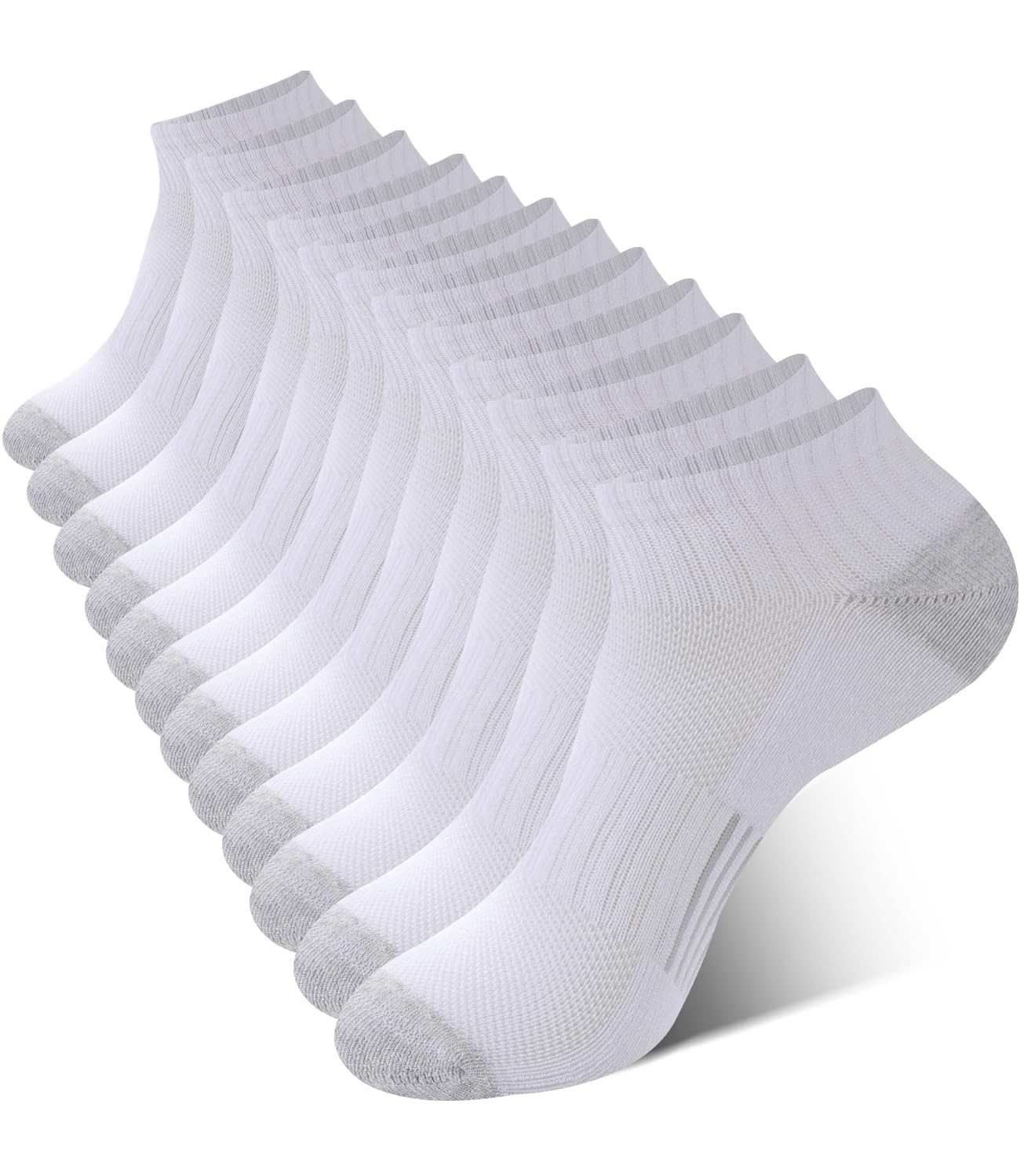 BAMBOO COOL Men's Ankle Socks Athletic Low Cut Cushioned Moisture Wicking, Running Socks Arch Support Breathable, 6 Pack