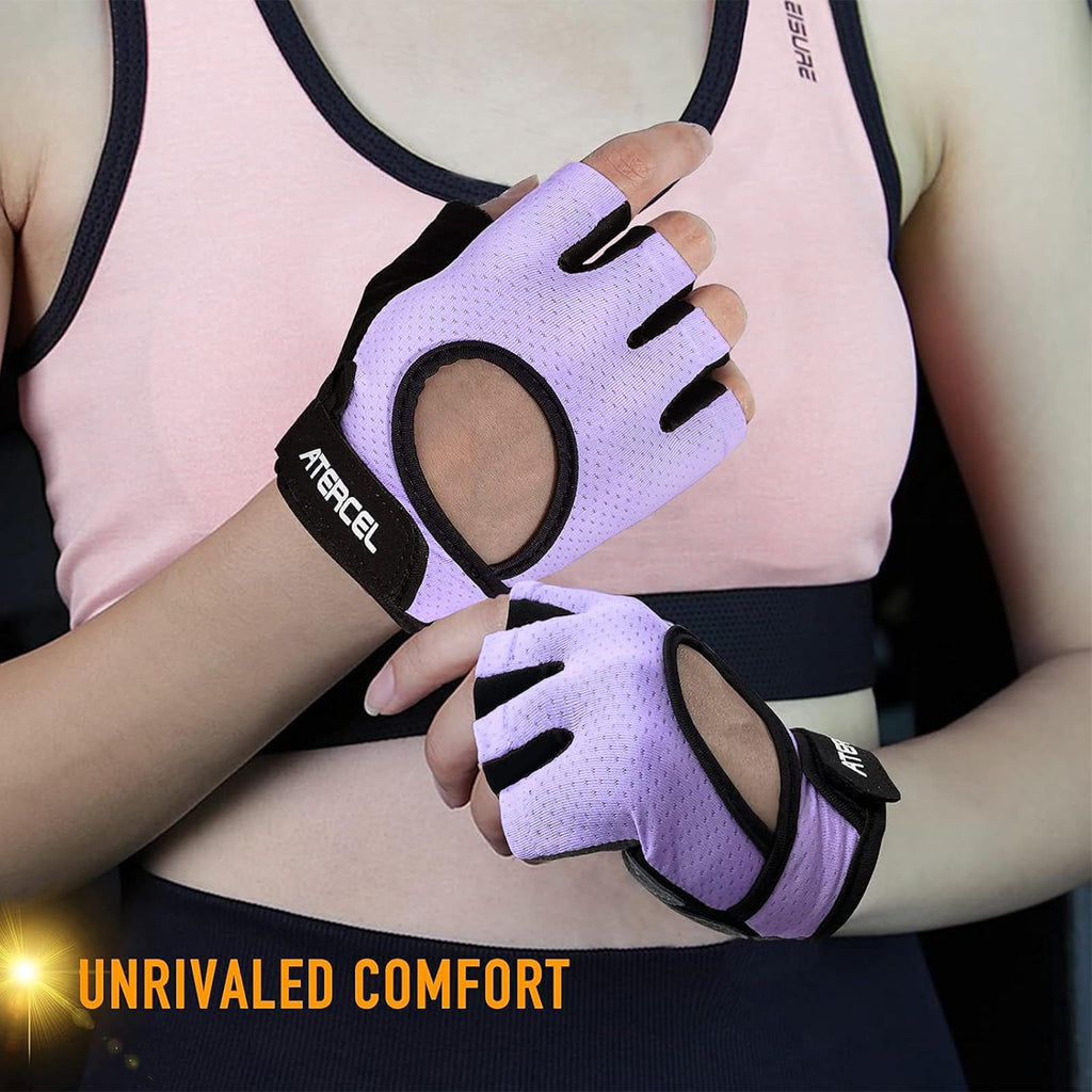 ATERCEL Weight Lifting Gloves Full Palm Protection, Workout Gloves for Gym, Cycling, Exercise, Breathable, Super Lightweight for Mens and Women
