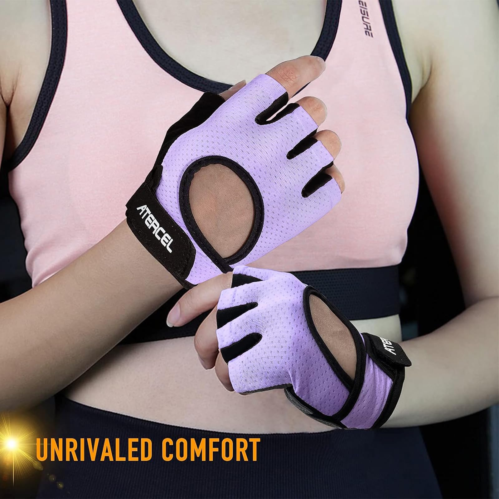 ATERCEL Weight Lifting Gloves Full Palm Protection, Workout Gloves for Gym, Cycling, Exercise, Breathable, Super Lightweight for Mens and Women