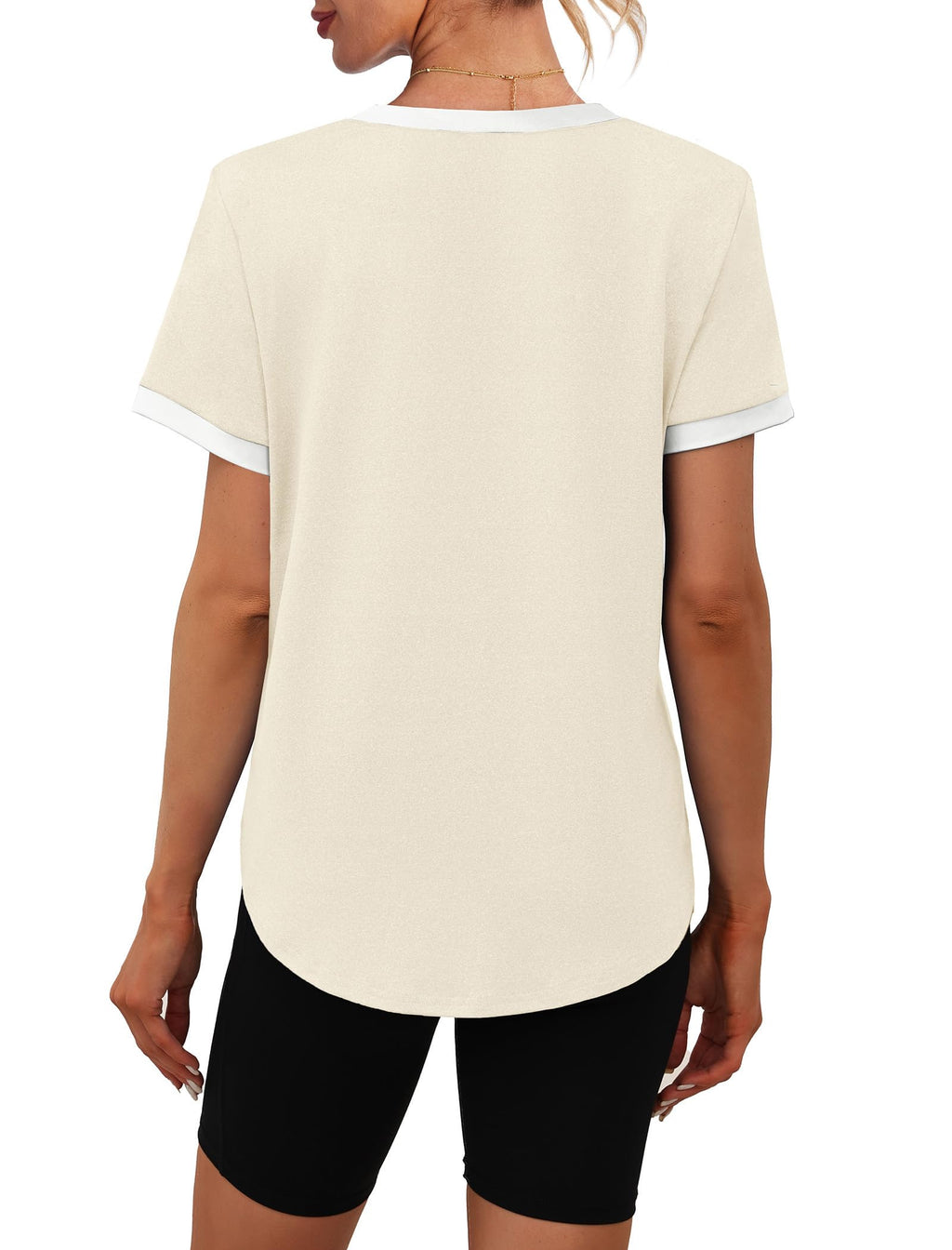 Womens Workout Tops Summer Short Sleeve Shirts Athletic Color Block Gym Clothes Outfits Sun Protection UPF 50+ T Shirts