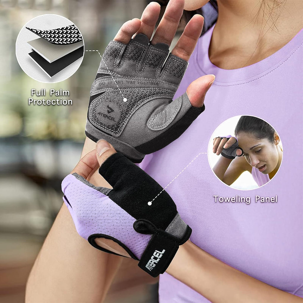 ATERCEL Weight Lifting Gloves Full Palm Protection, Workout Gloves for Gym, Cycling, Exercise, Breathable, Super Lightweight for Mens and Women