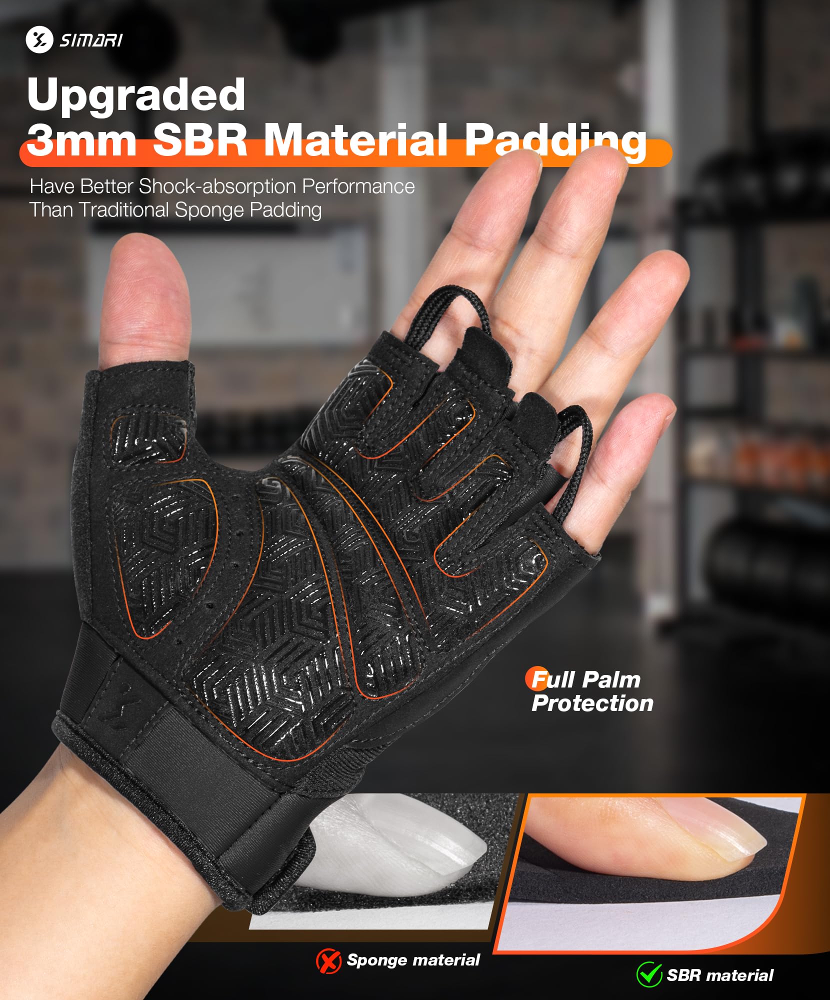 SIMARI Breathable Workout Gloves for Men & Women, Weight Lifting Gloves with Padded, Grip, Full Palm Protection, Gift for Gym Exercise, Cycling, Weightlifting Training, Fitness, Black, Pink, Size