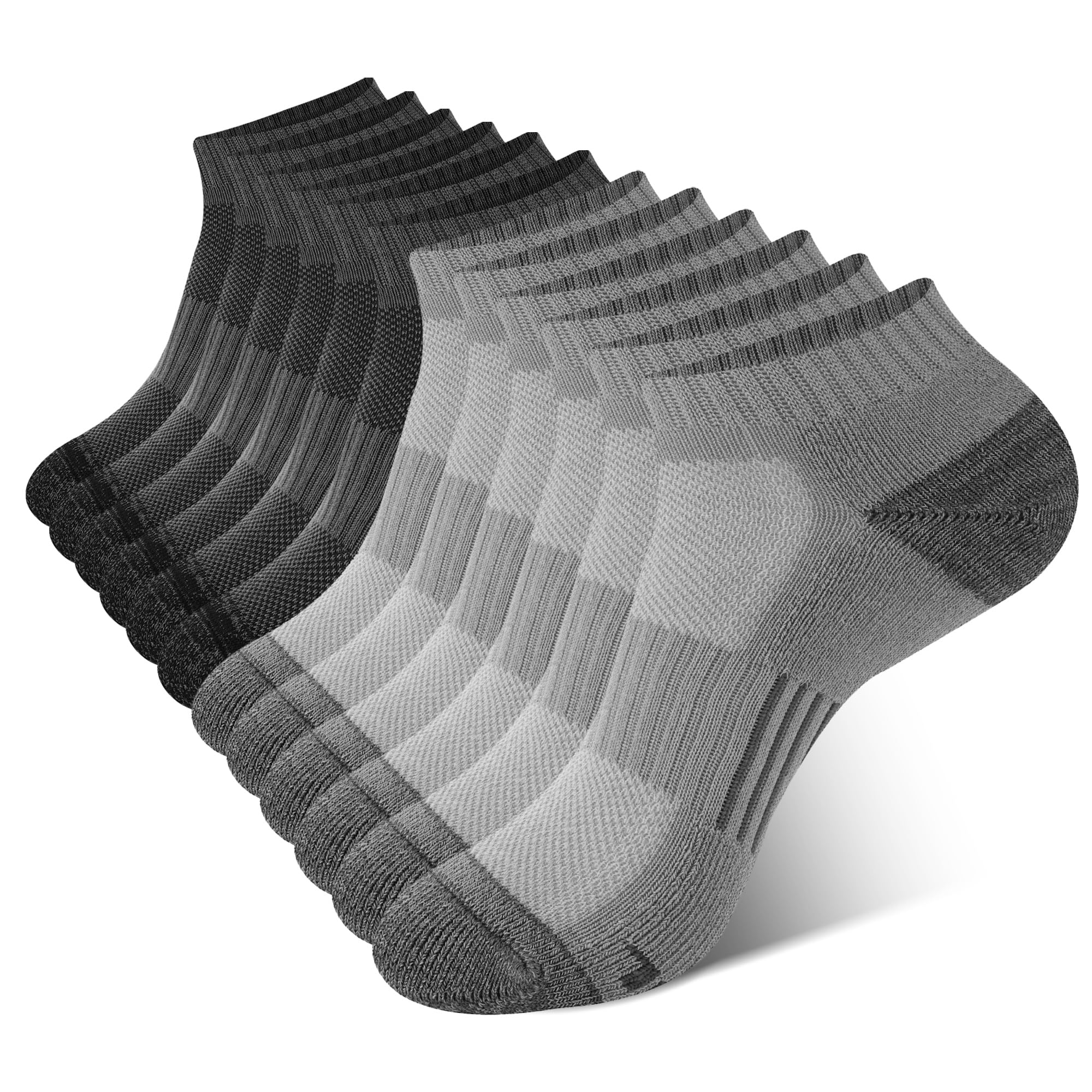BAMBOO COOL Men's Ankle Socks Athletic Low Cut Cushioned Moisture Wicking, Running Socks Arch Support Breathable, 6 Pack