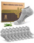 Ankle Socks for Men, Bamboo Socks Running Athletic Cushioned Moisture Wicking Low Cut Reinforced, 8 Pairs