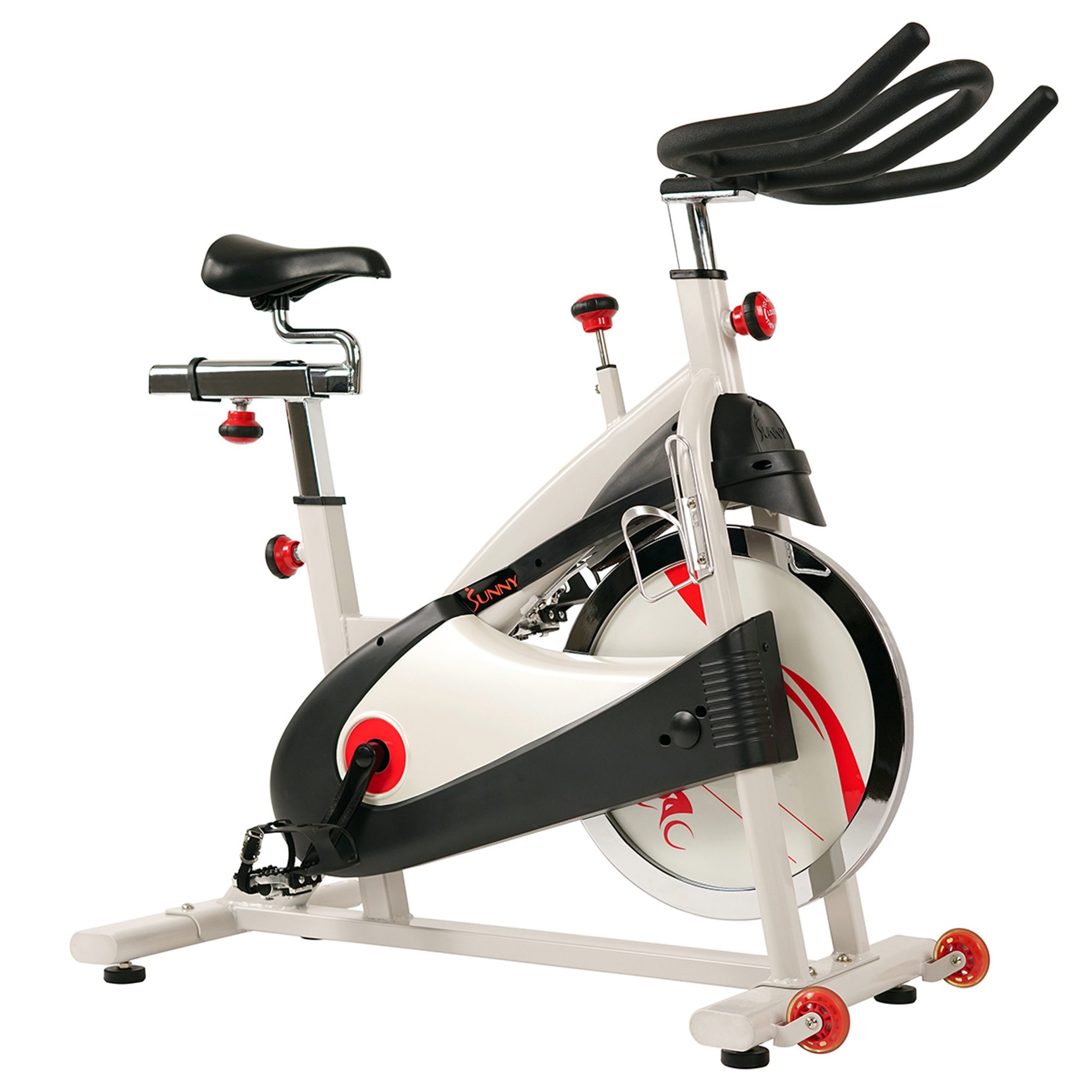 Sunny Health & Fitness 40lb Flywheel Belt Drive Indoor Cycle Bike w/ Clipped Pedals – SF-B1509